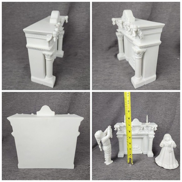 Dept 56 White Bisque Decorating The Mantel 7791-7 Hanging Christmas Stockings - Picture 2 of 10